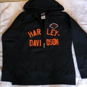 Harley Davidson 3/4 zip long sleeve sweatshirt